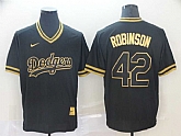 Dodgers 42 Jackie Robinson Black Gold Nike Cooperstown Collection Legend V Neck Jersey (1),baseball caps,new era cap wholesale,wholesale hats